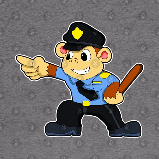 Monkey as Police officer - Police by Markus Schnabel